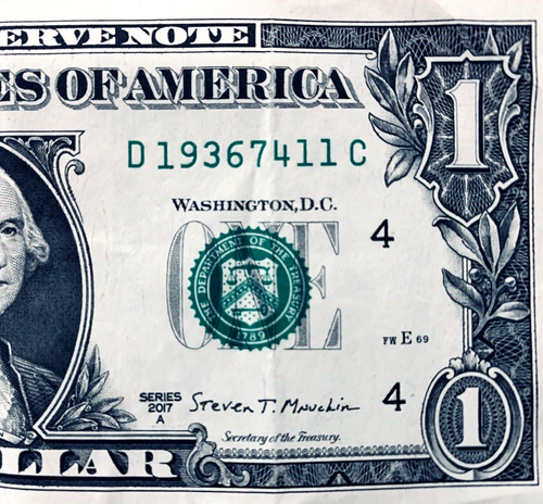 1936 Leading Birth Year Note Fancy Serial Number Series (D 1936-7411 C)
