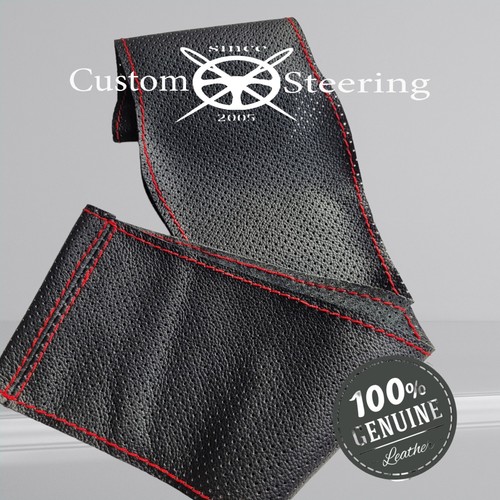 Para BMW E39 M SPORT 96-03 Funda De Volante De Cuero Perforado Negro Con Rojo - Imagen 7 de 11