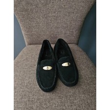 Michael Kors Mens Black Leather Slipper House Shoes 9.5