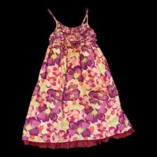 Penelope Mack Fit Flare Dress Girls Size 6 Pink Floral Sleeveless Summer