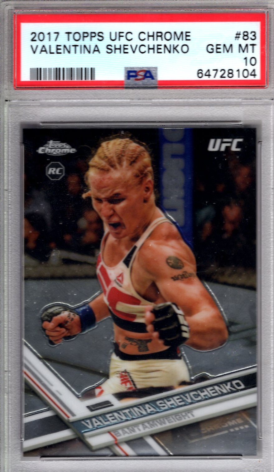2017 Topps UFC Chrome VALENTINA SHEVCHENKO RC #83 Rookie PSA 10 GEM MINT