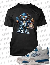 Mens Henny Bear Big Tall Sm Graphic Sneaker Tee to Match Jordan 11 Legend Blue