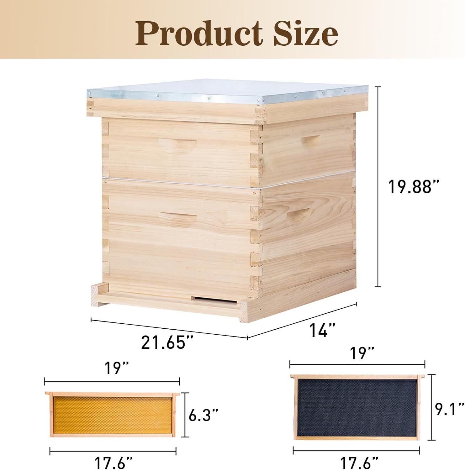 BeeCastle 8 Frame Langstroth Bee Hive, Beehive Starter Kit for Beginners