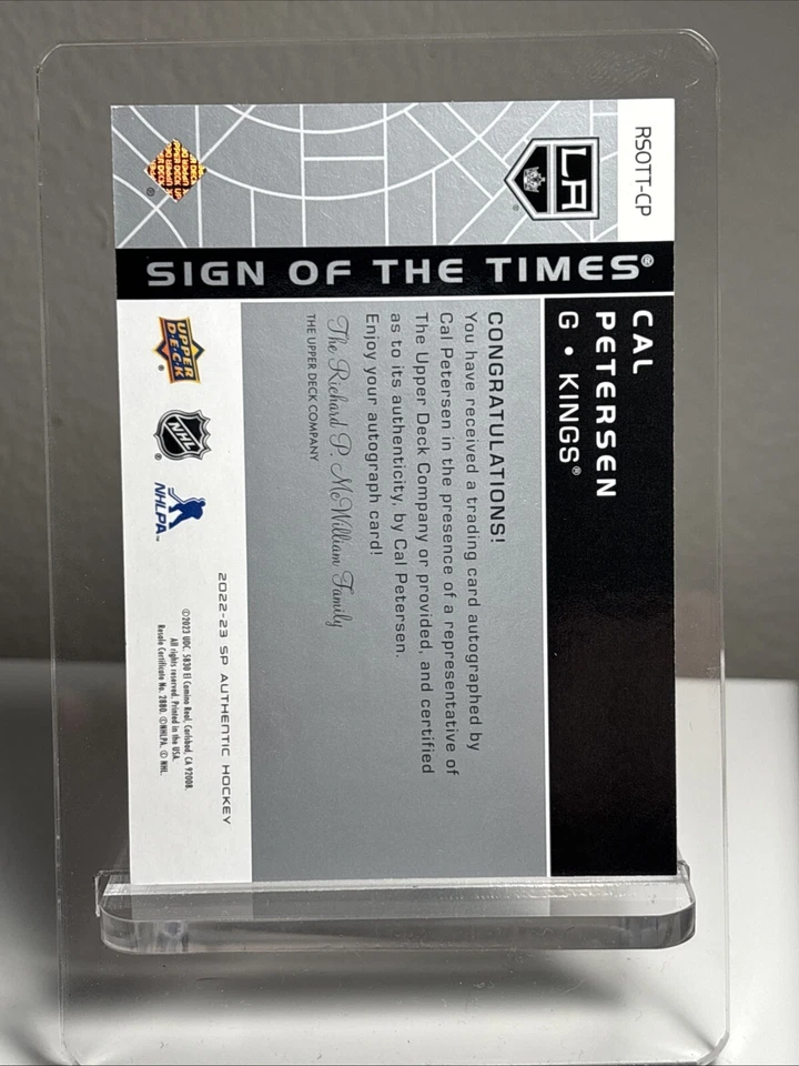 Cal Petersen 2022-23 SP Authentic 2002-03 Retro Sign of the Times #RSOTT-CP - Image 3 of 3