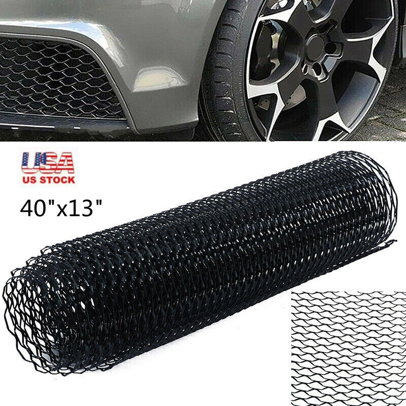 40''x13'' Aluminum Mesh Grill Cover Car Bumper Fender Hood Vent Grille Net Black
