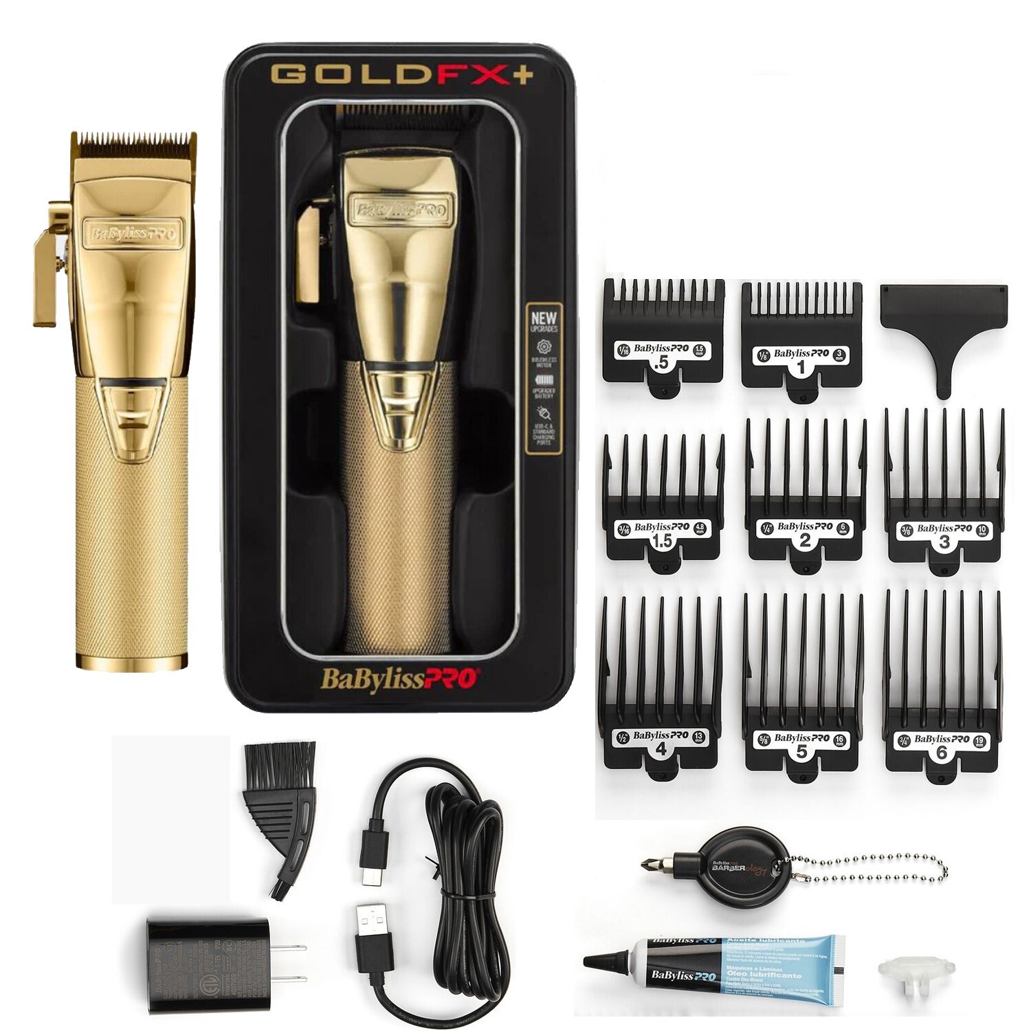 BaBylissPRO GoldFX+ All-Metal Lithium Clipper #FX870NG