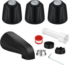Matte Black Shower Trim Kit, 3 Piece Shower Knob and Tub Spout for Price/Pfister