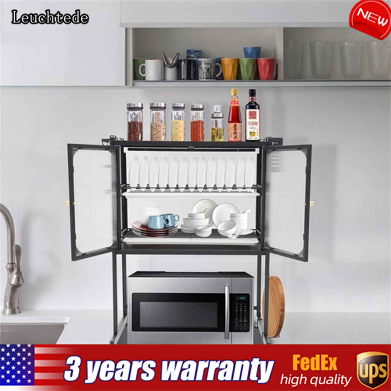 Iron Kitchen Storage Rack Vertical Microwave Oven Rack Kitchen Storage Shelf
