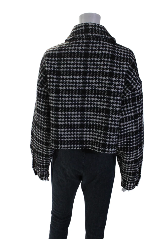 Chaqueta Dynamite Mujer Negra Pata de Gallo Botón Delantero Manga Larga Talla L Foto 3 de 4