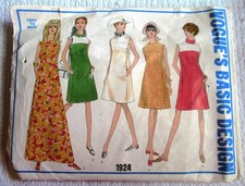VOGUE'S BASIC DESIGN Pattern 1924, Misses' One-Piece Dress, Size 12 Complete Cut