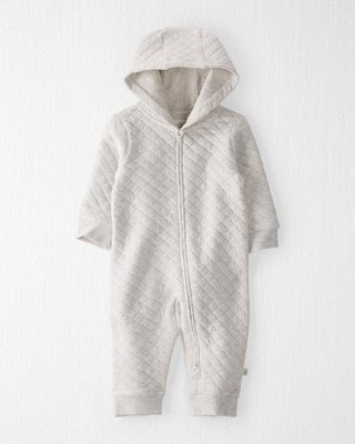 Little Planet By Carter's Organic Baby Boys' Quilted Hooded Jumpsuit - Gray