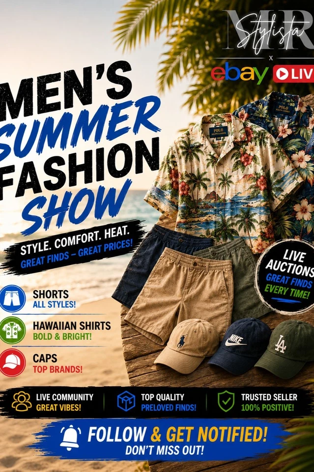 Mens Summer Fashion Shorts, Shirts & Caps🌴🔥☀️😎