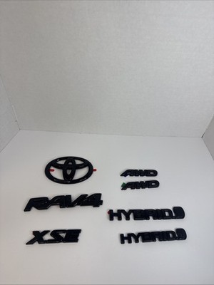 OVERLAY !! 2019-2024 TOYOTA RAV4 XSE AWD HYBRID BLACK OUT EMBLEMS KIT BRAND NEW
