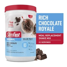 SlimFast Original Meal Replacement Shake Mix, Rich Chocolate Royale, 20.18 Oz,
