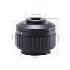 0.5X Adjustable Focus Microscope Camera Adapter 38mm M38 to C-Mount 25.3mm