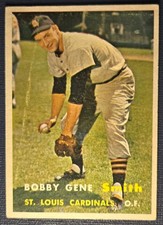 1957 Topps - Bobby Smith #384 (RC) St Louis Cards Poor has Crease