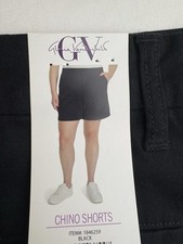 Gloria Vanderbilt Women  s Black Chino Shorts 14 Mid Rise Stretch Twill 5" Inseam