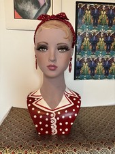 Hand painted female Mannequin head and shoulders.