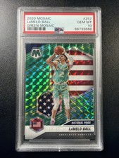 LaMelo Ball RC *PSA 10* 2020 Panini Mosaic Green National Pride #257 Hornets A1