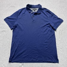 Banana Republic Polo Shirt Mens Large Navy Blue Luxury Touch Casual