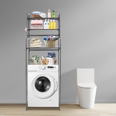 3-tier Space Saving Over The Toilet Storage Rack Above Washer Bathroom Organizer