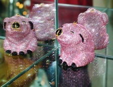 JUDITH LEIBER RARE PINK PIG PIGLET SWAROVSKI CRYSTAL PURSE CLUTCH SHOULDER BAG