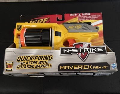 Nerf N-Strike Maverick REV-6 Blaster Complete with 6 Suction Darts NEW