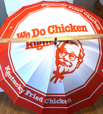 1980s Kentucky Fried Chicken KFC Colonel Sanders Umbrella Rare Large
