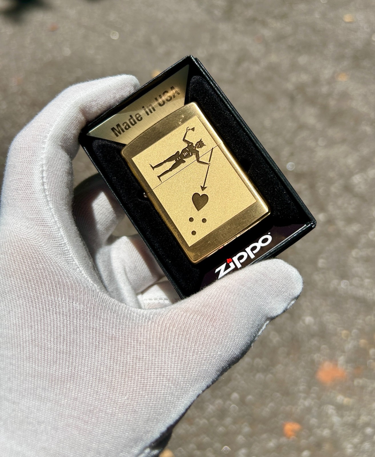 Blackbeard's Flag Brass Zippo | 2-Sided Deep Engraved | Pirate Lighter | USA Mad