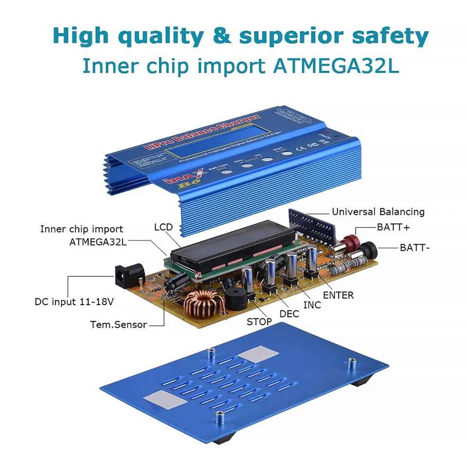 Lipo Battery Charger, 80W 6A Lipo Balance Charger, RC Battery Charger&Power Cord - Image 4 of 4