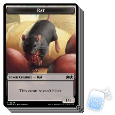 10 pcs RAT TOKEN (007) Wilds Of Eldraine WOE Magic MTG MINT CARD