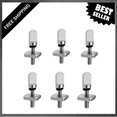 6 Pack Surfboard Fin Screws 316 Stainless Steel Tool Free Waterproof T-Nuts