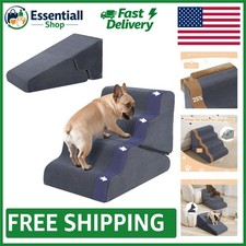2-in-1 Foldable Dog Steps  Ramp for High Beds - Non-Slip  Stable Design
