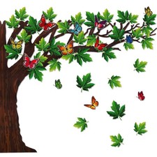 Classroom Tree Bulletin Board Set 70x55in Green Leaves