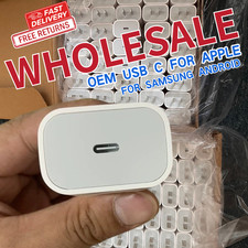WHOLESALE USB C Block Wall Power Adapter Type C Cube Plug For iPhoneAndroid Lot