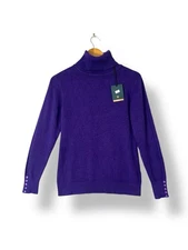 Sugar babe wool blend Jumper Pullover Size 12-14  purple roll neck sweater