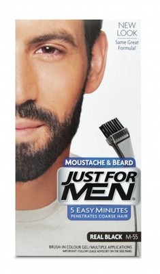 Just For Men Schnurrbart & Bart Farbe M55 Echt Schwarz Gesichtshaarfarbe Grau Covera