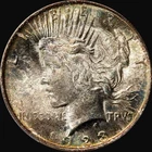 PCGS MS64 1923 Peace Silver Dollar toned both side