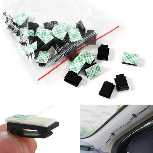 20Pcs Self-Adhesive Wire Tie Cable Fixed Clamp Clip Holder Organizor For Car DVR