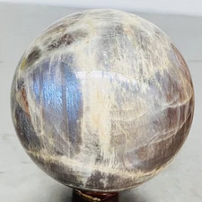 Natural Gray moonstone sphere quartz Crystal ball Healing 2140G