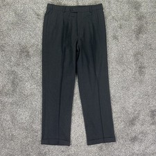 Brooks Brothers 100 Wool Dress Pant Grey Men 35 Straight Leg Pleated Office