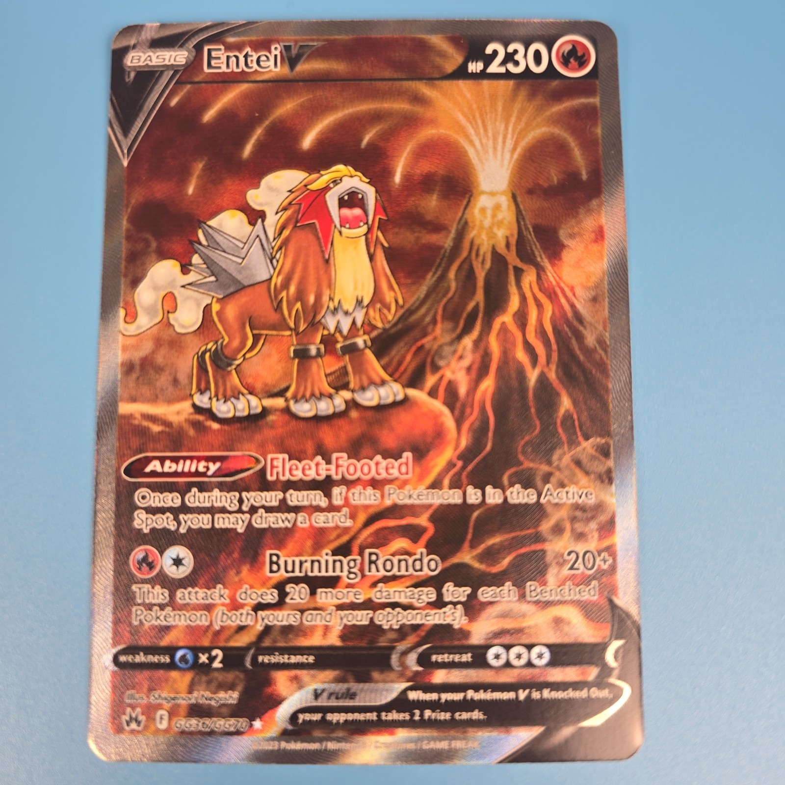 2023 POKEMON SWORD & SHIELD CROWN ZENITH #GG36 FULL ART ENTEI V