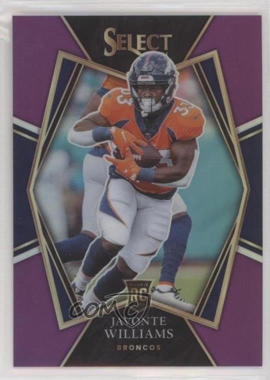 2021 Panini Select Premier Level Purple Prizm /75 Javonte Williams Rookie RC