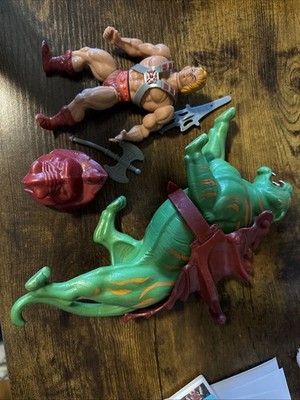 He-Man & Battle Cat 100% Complete Vintage Mattel 80's Almost Complete No Shield