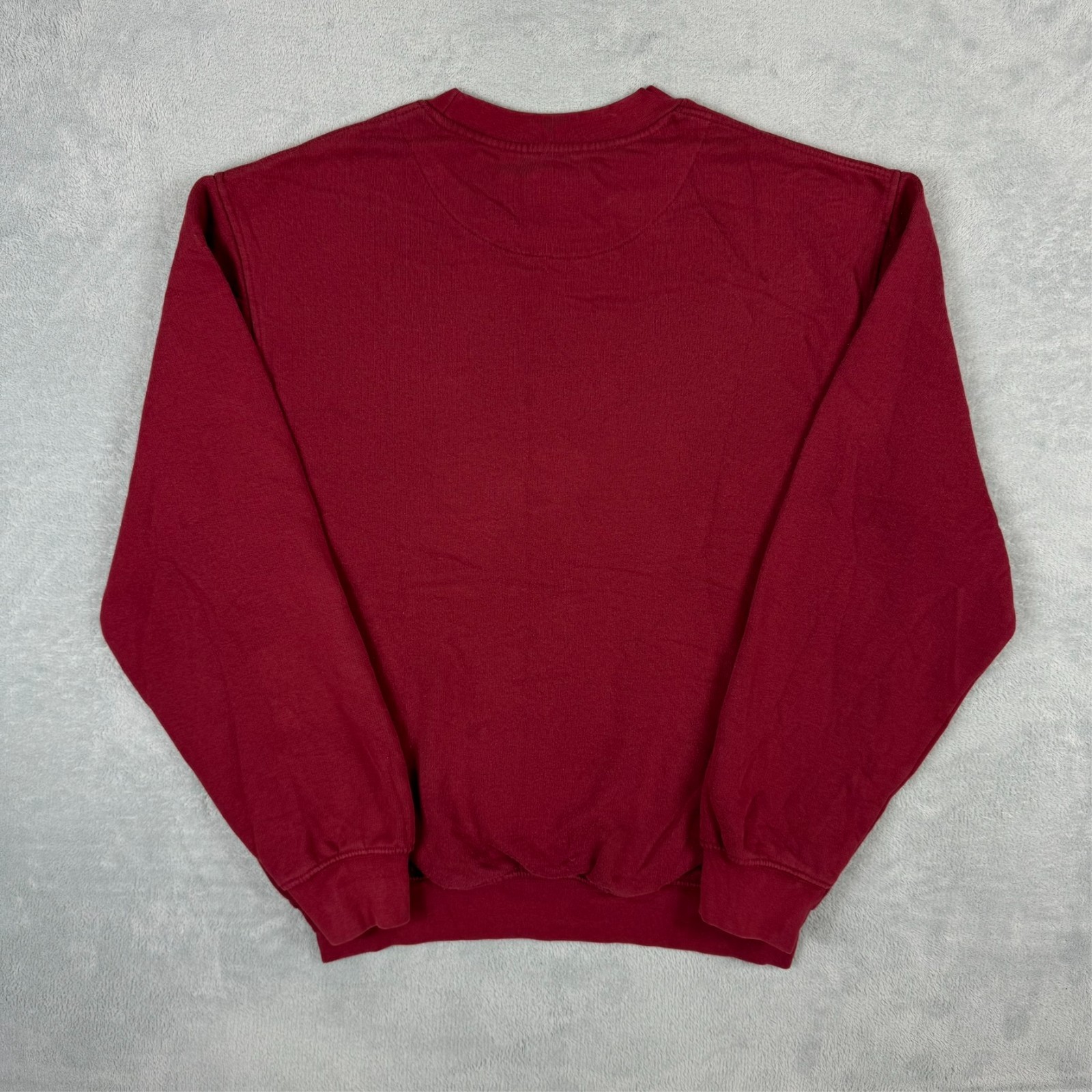 Vintage Nike 2000's Y2K Burgundy Red Mini Swoosh Oversized Sz Small Sweatshirt image 8