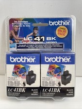 2 PACK Brother LC 41 BK Black Ink Cartridges