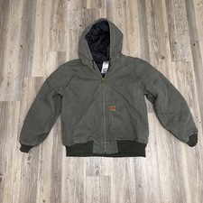 Carhartt J130 MOS Moss Green Sandstone Duck Active Jacket Mens Medium Regular