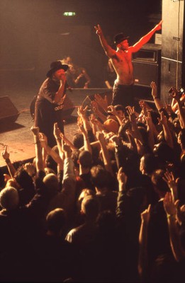 Reverend Run And Dmc Of Run Dmc Performing In Front Of Cheering Fa- Old Photo