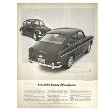 1966 Volkswagen Fastback "has all the beauty of the ugly one" Vintage Print Ad