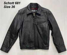 Schott 681 Size 36 Single Steer Hide Leather Motorcycle Jacket Highwayman JAPAN